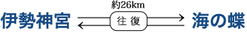 伊勢神宮と海の蝶の往復