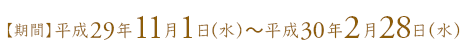 【期間】平成29年11月1日(水)~平成30年2月28日(水)
