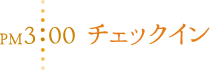 PM3:00 チェックイン